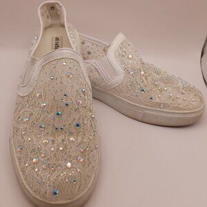 Not Rated white lacey loafers